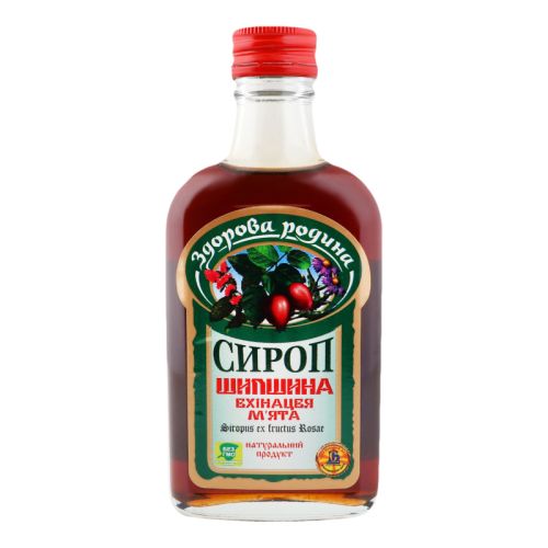 Сироп Здоровая семья Шиповник, эхинацея и мята флакон 200 мл в городе Одесса : цены, характеристики. - фото №1 Сироп Здоровая семья Шиповник, эхинацея и мята флакон 200 мл в городе Одесса : цены, характеристики.
