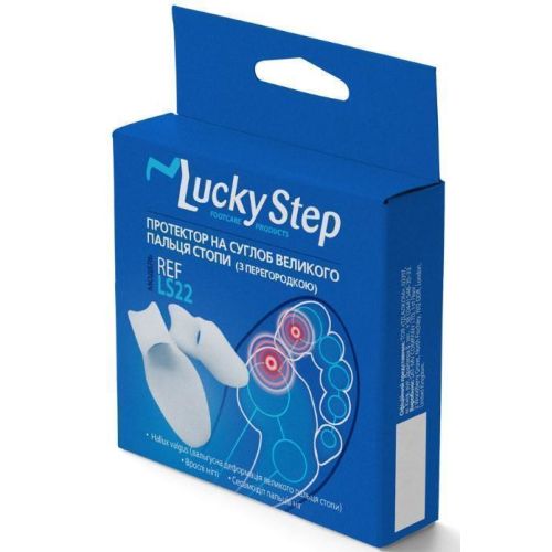 Протектор Lucky Step на суглоб великого пальця стопи (з перегородкою) (р.1) в аптеці - фото №1 Протектор Lucky Step на суглоб великого пальця стопи (з перегородкою) (р.1) в аптеці