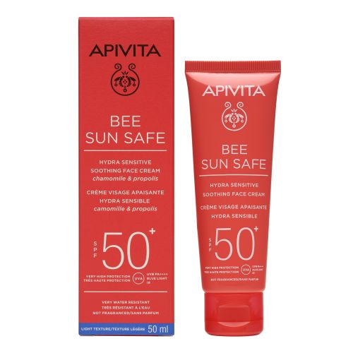 Крем Apivita (Апивита) Bee Sun Safe солнцезащитный успокаивающий для лица SPF50 50 мл фото - фото №1 Крем Apivita (Апивита) Bee Sun Safe солнцезащитный успокаивающий для лица SPF50 50 мл фото
