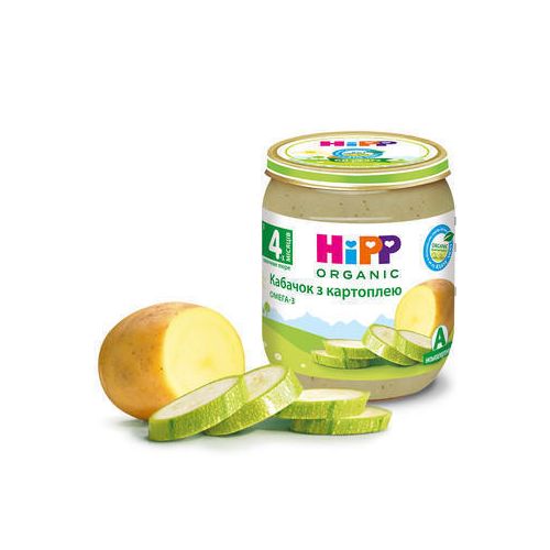 Пюре Hipp 4022 кабачок з картоплею (з 4 місяців) 125 г в інтернет-аптеці - фото №1 Пюре Hipp 4022 кабачок з картоплею (з 4 місяців) 125 г в інтернет-аптеці