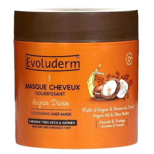 Маска Evoluderm (Эволюдерм) для сухих и поврежденных волос питательный с аргановым маслом 500 мл цена - фото №1 Маска Evoluderm (Эволюдерм) для сухих и поврежденных волос питательный с аргановым маслом 500 мл цена