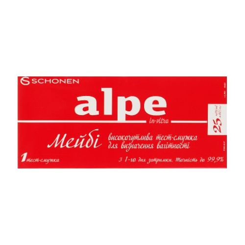 Тест-смужка для визначення вагітності Алпе Ін-Вітро Мейбі №1 купити - фото №1 Тест-смужка для визначення вагітності Алпе Ін-Вітро Мейбі №1 купити