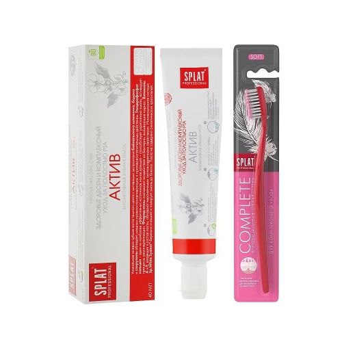 Промо-набор Зубная щетка Splat Prof. Complete мягкая + Зубная паста Splat Prof. Актив 40 мл заказать - фото №1 Промо-набор Зубная щетка Splat Prof. Complete мягкая + Зубная паста Splat Prof. Актив 40 мл заказать