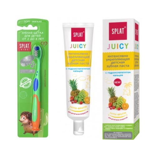 Промо-набор Зубная щетка Splat для детей с ионами серебра Джуниор Мягкая + Зубная паста Splat Tutti-Frutti 35 мл цена - фото №1 Промо-набор Зубная щетка Splat для детей с ионами серебра Джуниор Мягкая + Зубная паста Splat Tutti-Frutti 35 мл цена