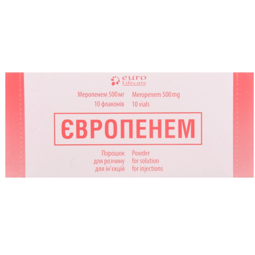Европенем 500 мг порошок №10 в городе Одесса : цены, характеристики. - фото №1 Европенем 500 мг порошок №10 в городе Одесса : цены, характеристики.