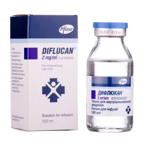 Дифлюкан 2 мг/мл раствор для инфузий 100 мл цена - фото №1 Дифлюкан 2 мг/мл раствор для инфузий 100 мл цена