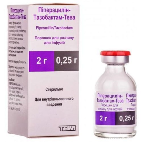 Пиперацилин-Tазобактам-Тева 2 г/0.25 г порошок №1 недорого - фото №1 Пиперацилин-Tазобактам-Тева 2 г/0.25 г порошок №1 недорого