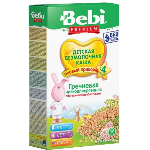 Каша безмолочная Kolinska Bebi Premium гречневая низкоалергенная с пребиотиками 200 г в Украине - фото №1 Каша безмолочная Kolinska Bebi Premium гречневая низкоалергенная с пребиотиками 200 г в Украине
