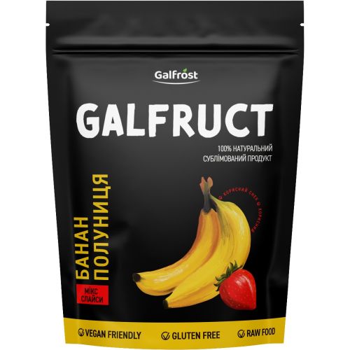 Снеки Galfruct (Галфрукт) Банан - Полуниця сублімовані 20 г купити - фото №1 Снеки Galfruct (Галфрукт) Банан - Полуниця сублімовані 20 г купити