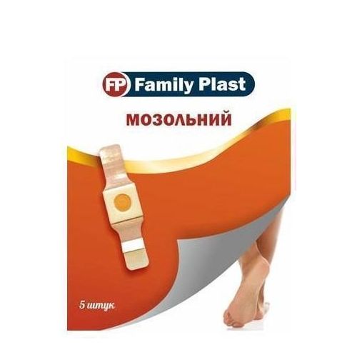 Пластырь медицинский Family Plast мозольный 2 см х 6 см №5 в интернет-аптеке - фото №1 Пластырь медицинский Family Plast мозольный 2 см х 6 см №5 в интернет-аптеке