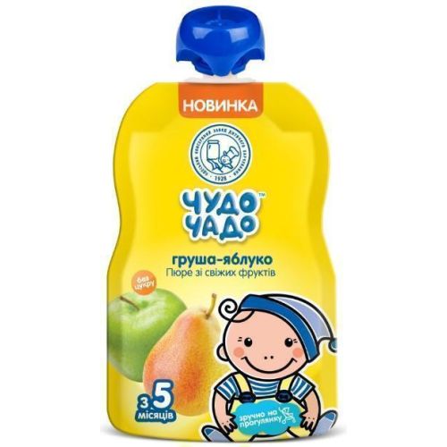 Пюре Чудо-Чадо з груші і яблук без цукру 90 г ADD - фото №1 Пюре Чудо-Чадо з груші і яблук без цукру 90 г ADD