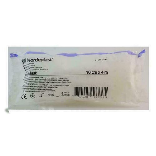 Бинт НордЕласт фіксуючий еластичний 10 см х 4 м купити - фото №1 Бинт НордЕласт фіксуючий еластичний 10 см х 4 м купити