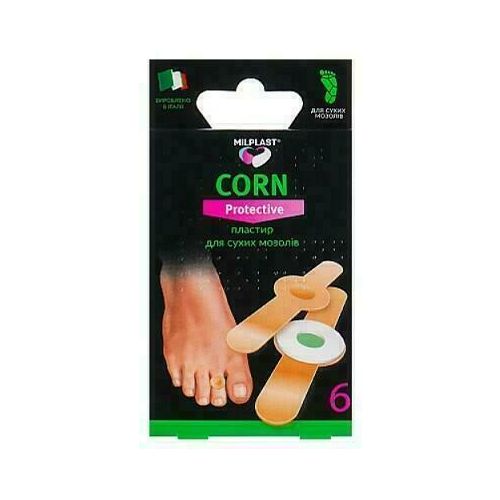 Пластырь Corn Protective для сухих мозолей Набор 6 шт - 7х2 см в аптеке - фото №1 Пластырь Corn Protective для сухих мозолей Набор 6 шт - 7х2 см в аптеке
