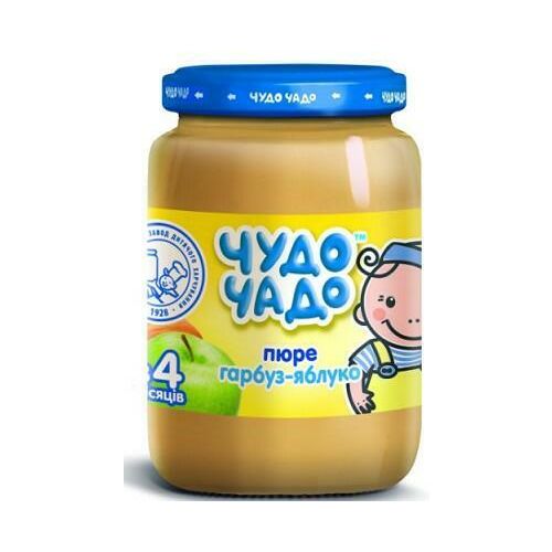 Пюре Чудо-Чадо з гарбуза та яблук з цукром 170 г замовити - фото №1 Пюре Чудо-Чадо з гарбуза та яблук з цукром 170 г замовити
