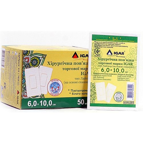 Повязка хирургическая стерильная Игар Лайтпор 6,0х10 см недорого - фото №1 Повязка хирургическая стерильная Игар Лайтпор 6,0х10 см недорого