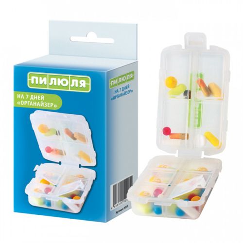 Органайзер Пилюля на 7 дней (таблетниця-органайзер) в аптеке - фото №1 Органайзер Пилюля на 7 дней (таблетниця-органайзер) в аптеке