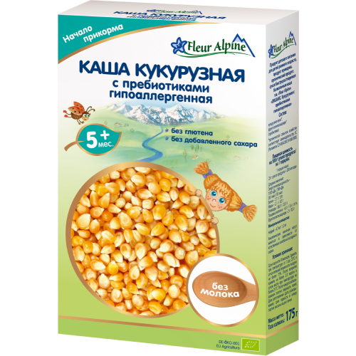 Каша Fleur Alpine кукурузная с пребиотиками гиппоаллергенная безмолочная,175 г ADD - фото №1 Каша Fleur Alpine кукурузная с пребиотиками гиппоаллергенная безмолочная,175 г ADD