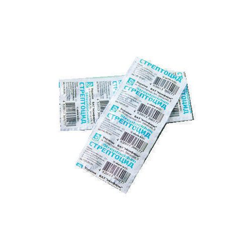 Стрептоцид 0.5 г таблетки №10 в городе Одесса : цены, характеристики. - фото №1 Стрептоцид 0.5 г таблетки №10 в городе Одесса : цены, характеристики.