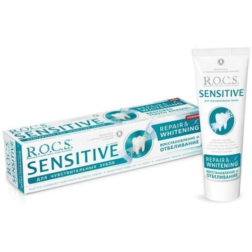 Зубна паста R.O.C.S. SENSITIVE Відновлення та Відбілювання 94 г ADD - фото №1 Зубна паста R.O.C.S. SENSITIVE Відновлення та Відбілювання 94 г ADD