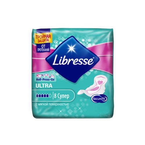Прокладки Libresse Ultra Super Soft 8 шт ADD - фото №1 Прокладки Libresse Ultra Super Soft 8 шт ADD