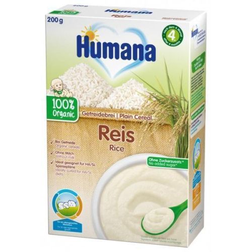 Каша Humana безмолочная органическая рисовая (с 6 месяцев) 200 г купить - фото №1 Каша Humana безмолочная органическая рисовая (с 6 месяцев) 200 г купить