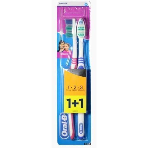 Зубна щітка Oral-BClassic 40 середня жорсткість х2 замовити - фото №1 Зубна щітка Oral-BClassic 40 середня жорсткість х2 замовити