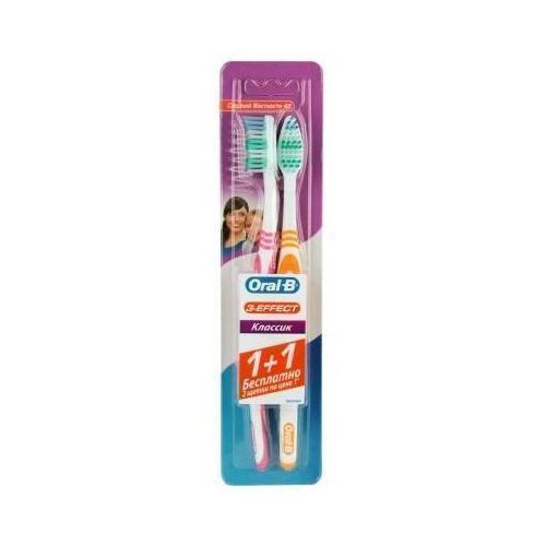 Зубна щітка Oral-B Effect Classic 40 середня 2 шт недорого - фото №1 Зубна щітка Oral-B Effect Classic 40 середня 2 шт недорого