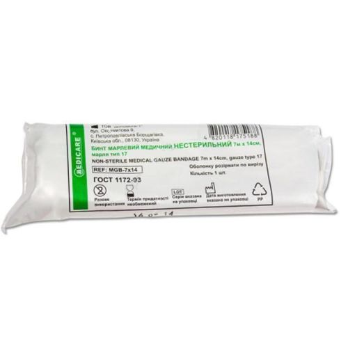 Бинт Medicare нестерильний 7м х 14 см в місті Запоріжжя : ціни, характеристика. - фото №1 Бинт Medicare нестерильний 7м х 14 см в місті Запоріжжя : ціни, характеристика.