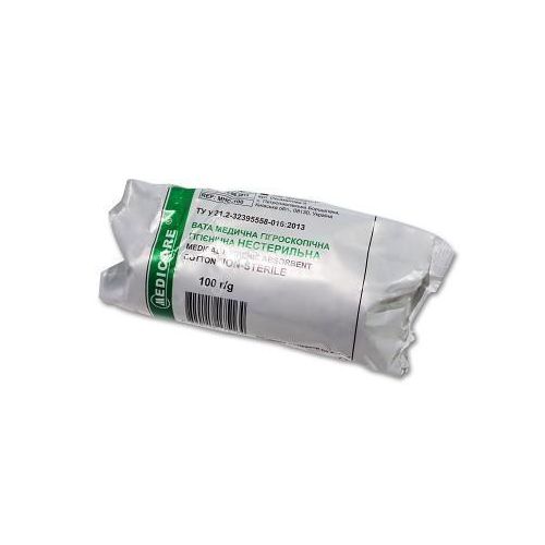 Вата Medicare гигроскопическая гигиеническая нестерильная 100 г в аптеке - фото №1 Вата Medicare гигроскопическая гигиеническая нестерильная 100 г в аптеке