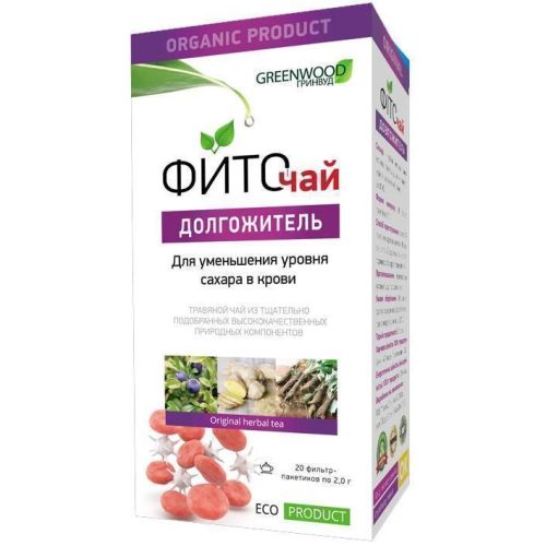 Фіточай Довгожитель 2 г №20 в аптеці - фото №1 Фіточай Довгожитель 2 г №20 в аптеці