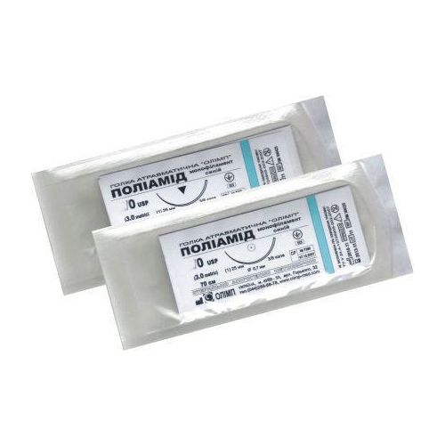 Хирургический шовный материал Полиамид 3/0 режущая игла 20 см в интернет-аптеке - фото №1 Хирургический шовный материал Полиамид 3/0 режущая игла 20 см в интернет-аптеке