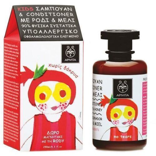 Шампунь-кондиционер Apivita (Апивита) KIDS детский с гранатом и медом 250 мл ADD - фото №1 Шампунь-кондиционер Apivita (Апивита) KIDS детский с гранатом и медом 250 мл ADD