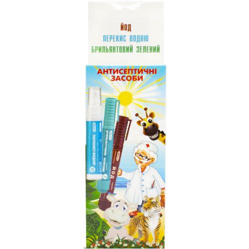 Набор флаконов-карандашей (Йод + Бриллиантовый зеленый + Перекись) в интернет-аптеке - фото №1 Набор флаконов-карандашей (Йод + Бриллиантовый зеленый + Перекись) в интернет-аптеке