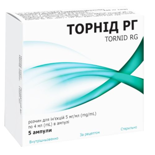 Торнид РГ 5 мг/мл раствор 4 мл ампулы №5 недорого - фото №1 Торнид РГ 5 мг/мл раствор 4 мл ампулы №5 недорого