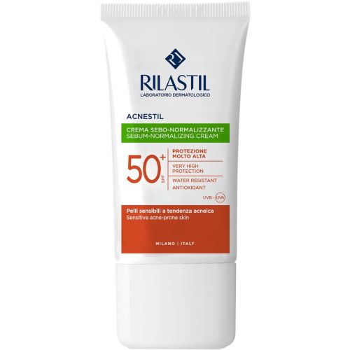 Крем Rilastil (Риластил) Acnestil солнцезащитный для кожи склонной к акне SPF 50+ 40 мл ADD - фото №1 Крем Rilastil (Риластил) Acnestil солнцезащитный для кожи склонной к акне SPF 50+ 40 мл ADD