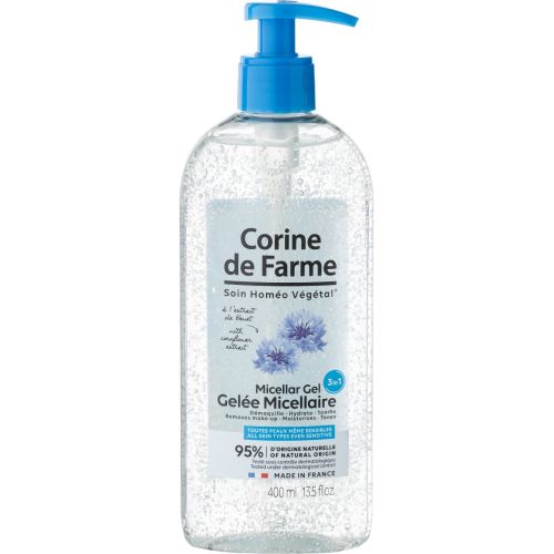 Гель Corine de Farme (Корін де Фарм) для обличчя міцелярний 3в1 з волошкою для всіх типів шкіри 400 мл в Дніпрі : ціни, характеристика. - фото №1 Гель Corine de Farme (Корін де Фарм) для обличчя міцелярний 3в1 з волошкою для всіх типів шкіри 400 мл в Дніпрі : ціни, характеристика.
