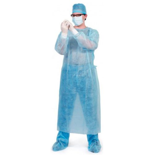 Халат хирургический из нетканого материала, на кнопках р.L заказать - фото №1 Халат хирургический из нетканого материала, на кнопках р.L заказать