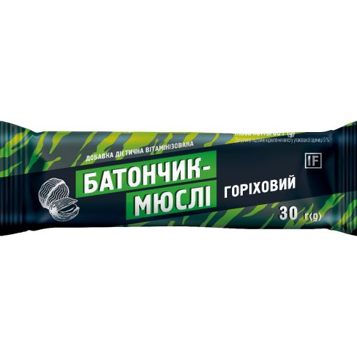 Батончик-мюслі горіховий, 30 г ADD - фото №1 Батончик-мюслі горіховий, 30 г ADD
