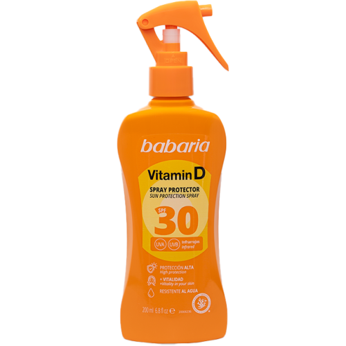Спрей Babaria (Бабария) солнцезащитный для тела витамин D SPF30 200 мл фото - фото №1 Спрей Babaria (Бабария) солнцезащитный для тела витамин D SPF30 200 мл фото