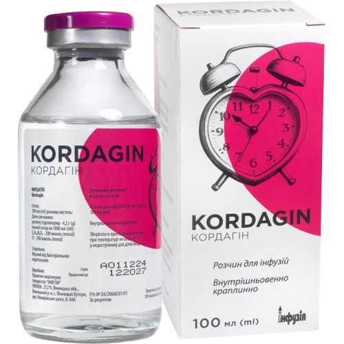 Кордагін розчин для інфузії 42 мг/мл пляшка 100 мл в Україні - фото №1 Кордагін розчин для інфузії 42 мг/мл пляшка 100 мл в Україні