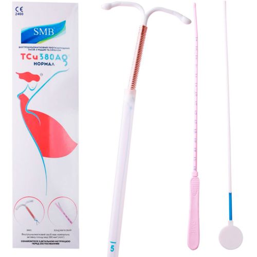 Спираль внутриматочная SMB Нормал с медью и серебром Tcu 380Ag (с маточным зондом) в интернет-аптеке - фото №1 Спираль внутриматочная SMB Нормал с медью и серебром Tcu 380Ag (с маточным зондом) в интернет-аптеке