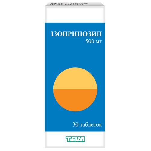 Ізопринозин 500 мг таблетки №30 в аптеці - фото №1 Ізопринозин 500 мг таблетки №30 в аптеці