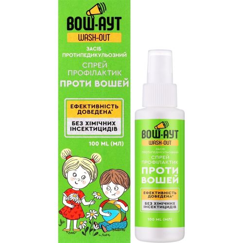 Спрей противопедикулезный Wash-Out Профилактический 100 мл цена - фото №1 Спрей противопедикулезный Wash-Out Профилактический 100 мл цена