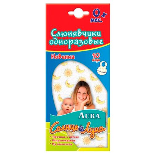 Слюнявчик Aura Солнце и Луна одноразовые №10 недорого - фото №1 Слюнявчик Aura Солнце и Луна одноразовые №10 недорого