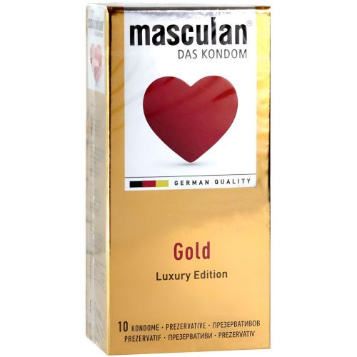 Презервативи Masculan Gold Luxury Edition із золотим напиленням і запахом ванілі №10 в місті Одеса : ціни, характеристика. - фото №1 Презервативи Masculan Gold Luxury Edition із золотим напиленням і запахом ванілі №10 в місті Одеса : ціни, характеристика.