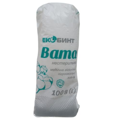 Вата Экобинт медицинская нестерильная зиг-заг 100 г недорого - фото №1 Вата Экобинт медицинская нестерильная зиг-заг 100 г недорого