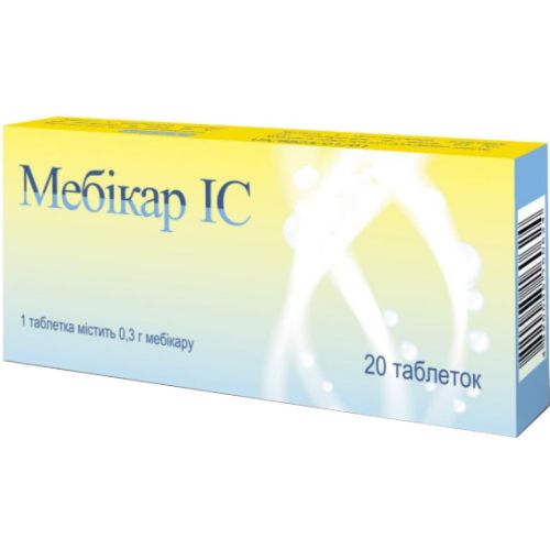 Мебикар IC 0,3 г таблетки №20 в городе Одесса : цены, характеристики. - фото №1 Мебикар IC 0,3 г таблетки №20 в городе Одесса : цены, характеристики.