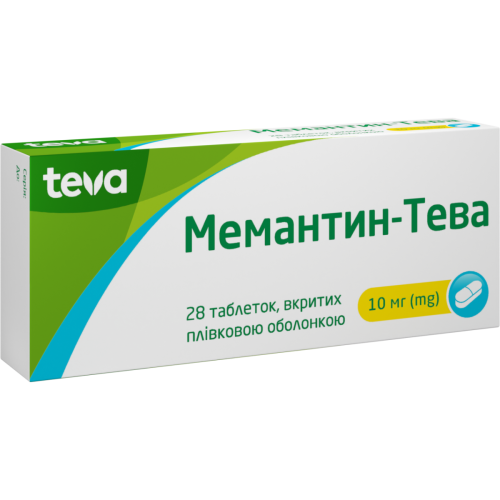 Мемантин-Тева 10 мг таблетки №28 в городе Харьков : цены, характеристики. - фото №1 Мемантин-Тева 10 мг таблетки №28 в городе Харьков : цены, характеристики.