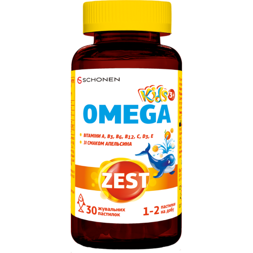 Zest (Зест) Kids Omega (Кидс Омега) жевательные пастилки №30 купить - фото №1 Zest (Зест) Kids Omega (Кидс Омега) жевательные пастилки №30 купить