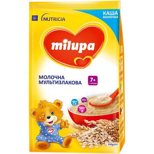 Каша Milupa молочная мультизлаковая, с 7 месяцев, 210 г заказать - фото №1 Каша Milupa молочная мультизлаковая, с 7 месяцев, 210 г заказать